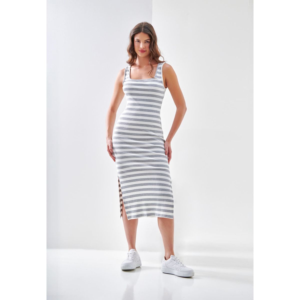 BELIFE - Vestido Largo Manga Sisa