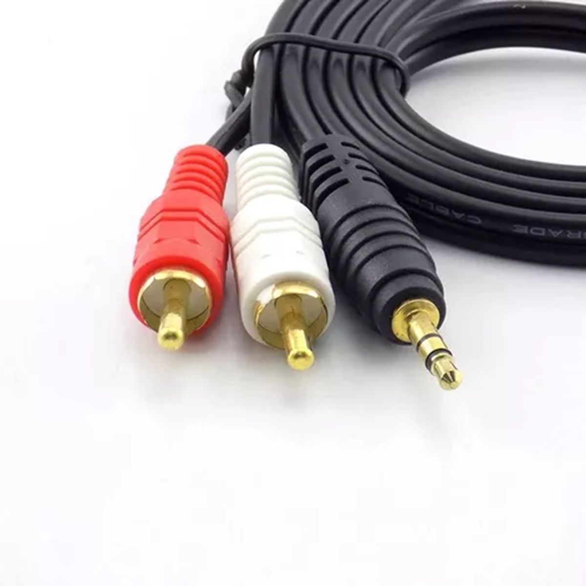 GENERICO - Cable 2X1 Auxiliar Audio 5 Metros 3.5Mm Auxiliar Rca Stereo