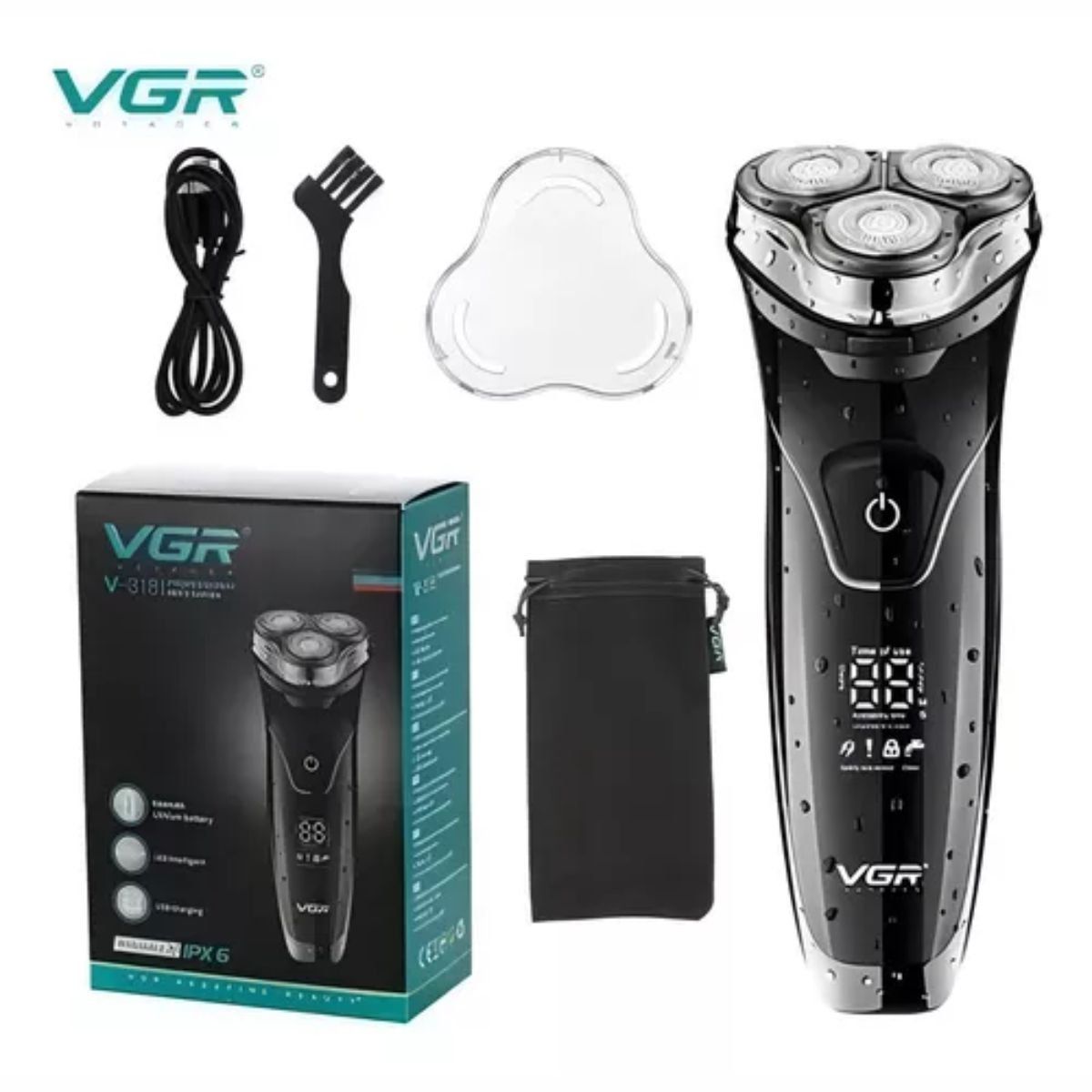 VGR - Maquina De Afeitar Electrica Recargable VGR V318