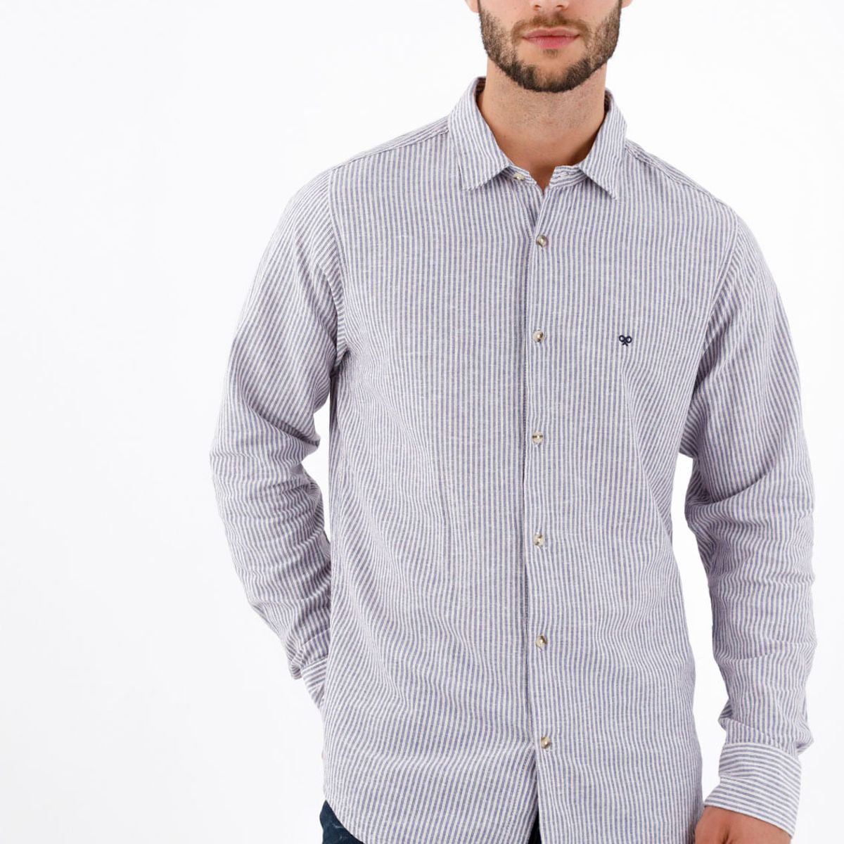 TENNIS - Camisa preteñida azul para hombre