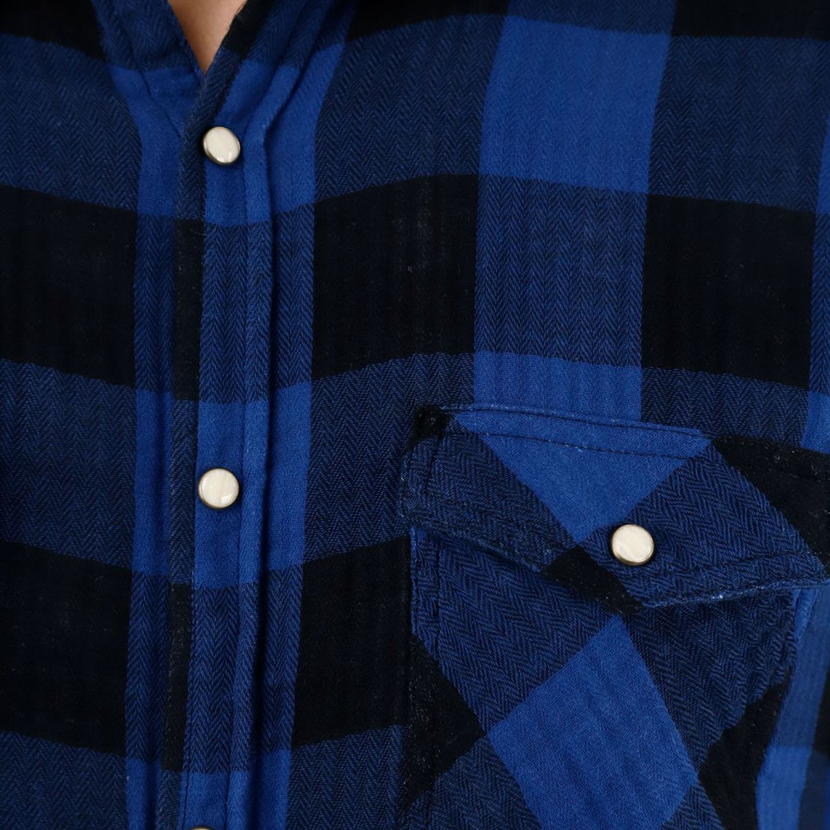TENNIS - Camisa leñadora azul para hombre