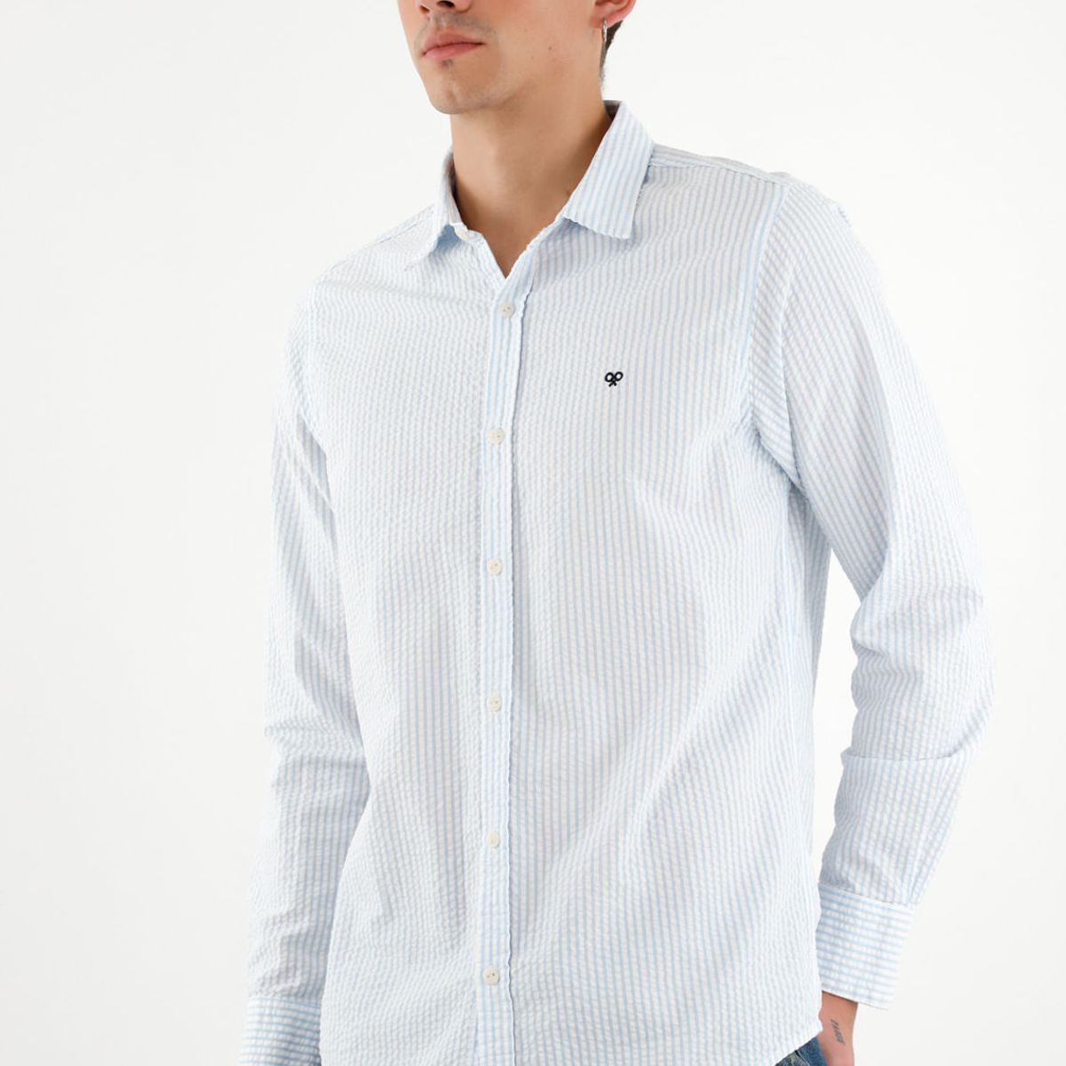 TENNIS - Camisa azul con diseño a rayas para hombre