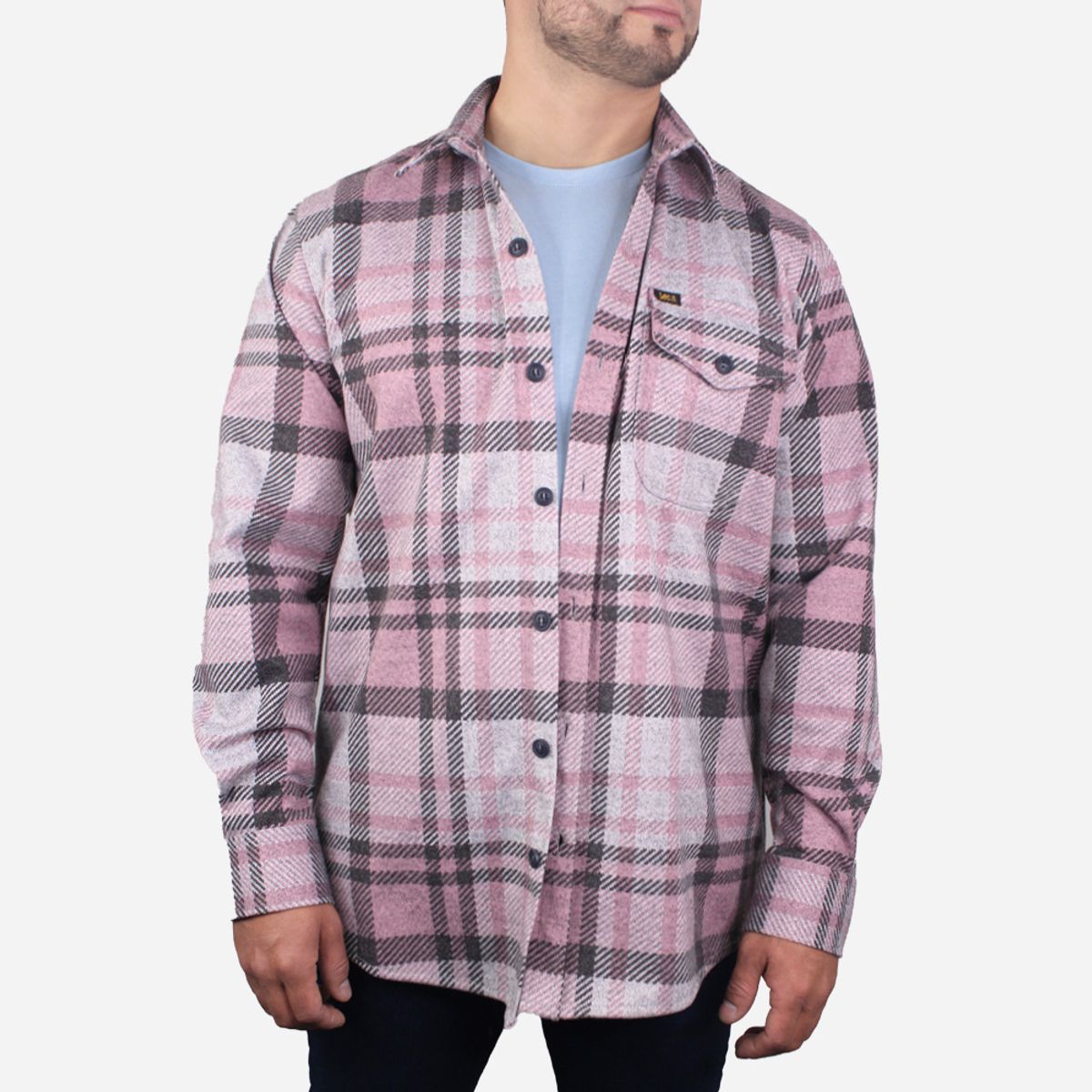 LEC LEE - Camichaqueta a cuadros para hombre Lec Lee