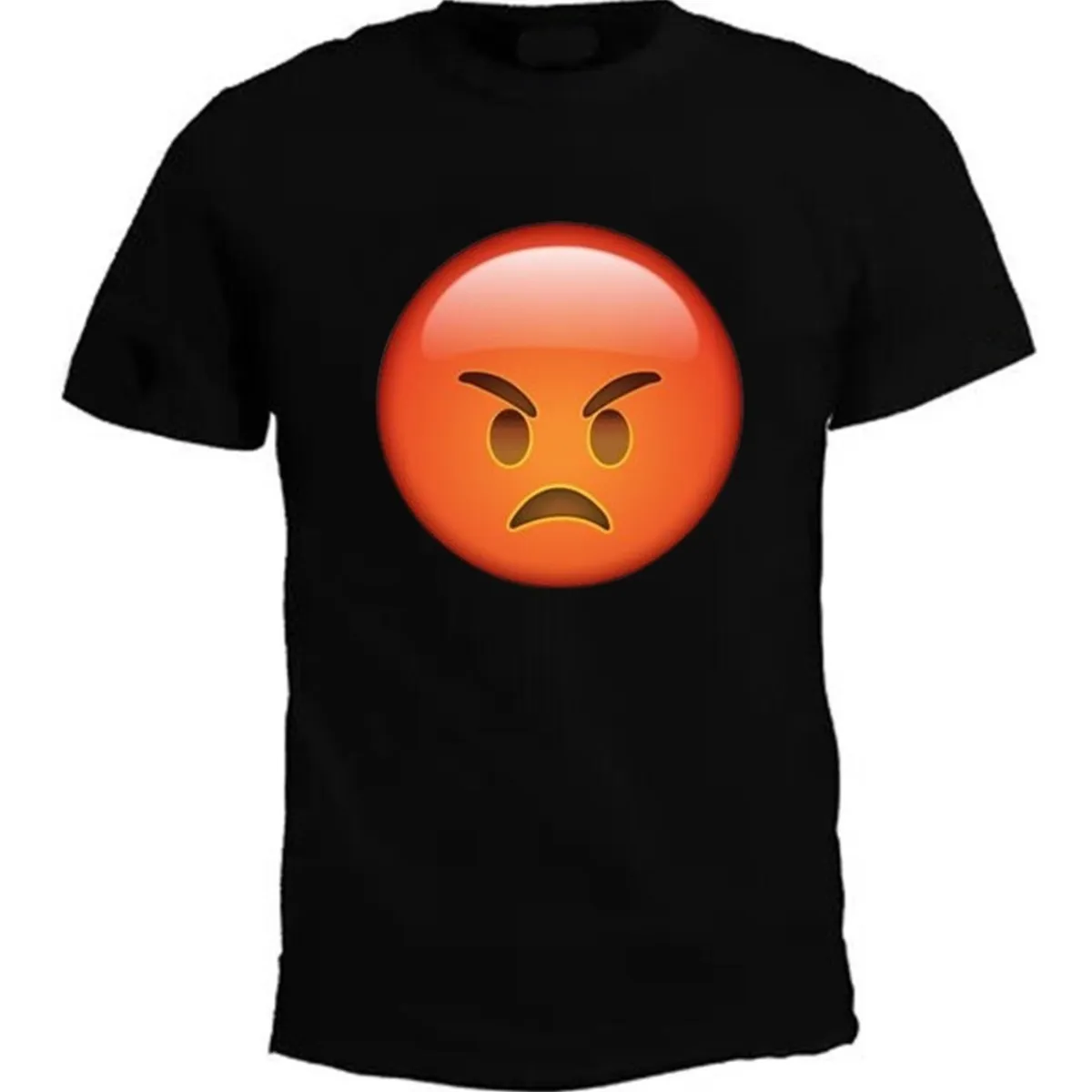 ANONIMO - Camiseta Emoji Enojado Cara Roja