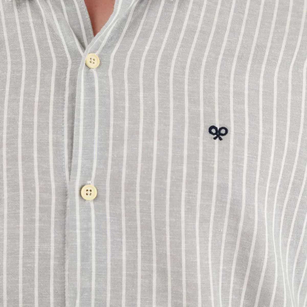 TENNIS - Camisa cuello francés gris para hombre