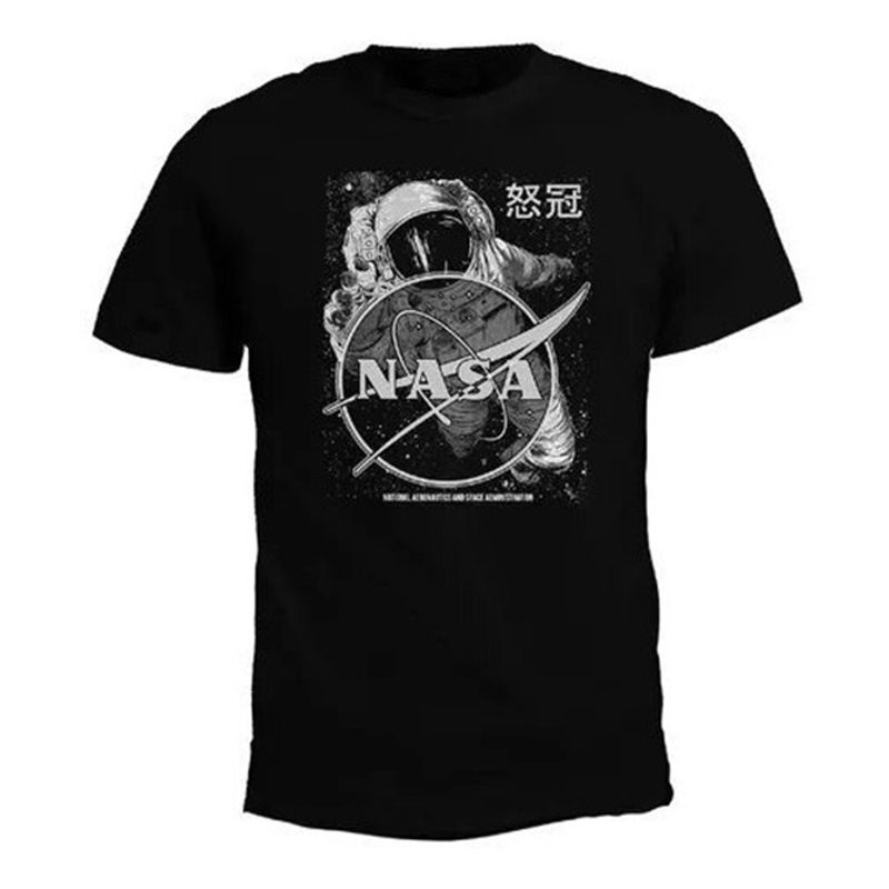 ANONIMO - Camiseta Nasa Astronauta Luna Logo Letras Eco - De Moda_.