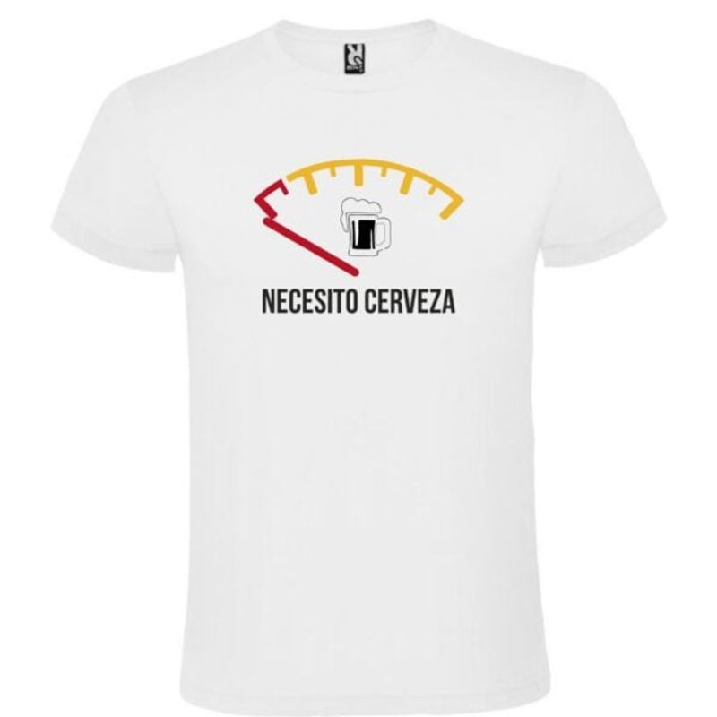 ANONIMO - Camiseta Blanca Necesito Cerveza Camisa_.