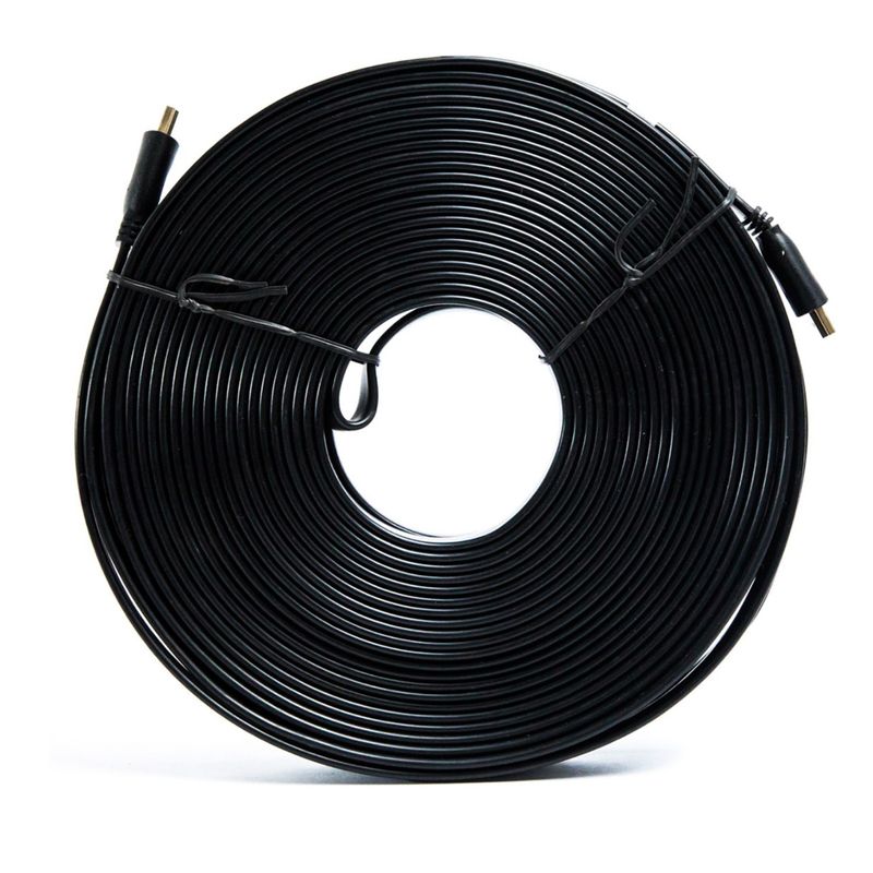 GENERICO - Cable Hdmi Hdtv Plano Flat De 25 Metros 1080p - Punta Dorada