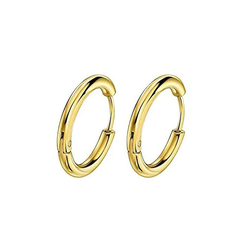 GENERICO - Aretes Candonga Lisa Delgada Acero Inoxidable + Bolsa Decorativa_.