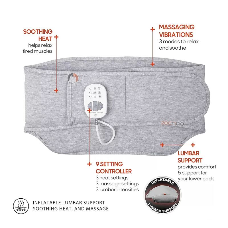 ZOCOCIO - Masajeador Lumbar De Espalda Cinturón Vibrador Calmante