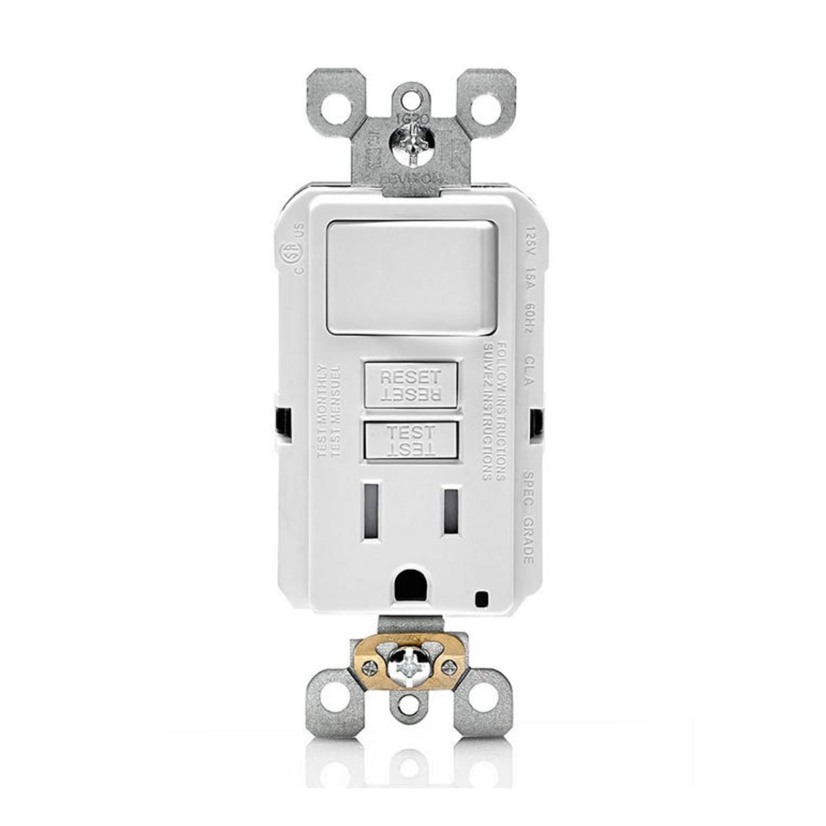 LEVITON - Toma Gfci + Switch Leviton Gfsw1-w