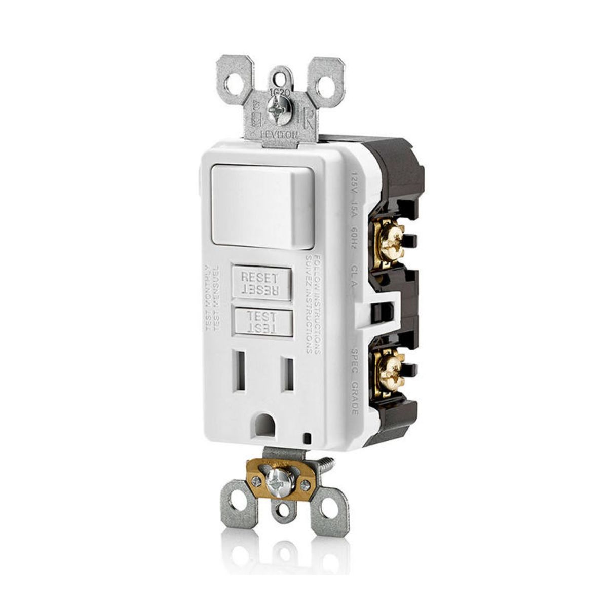 LEVITON - Toma Gfci + Switch Leviton Gfsw1-w