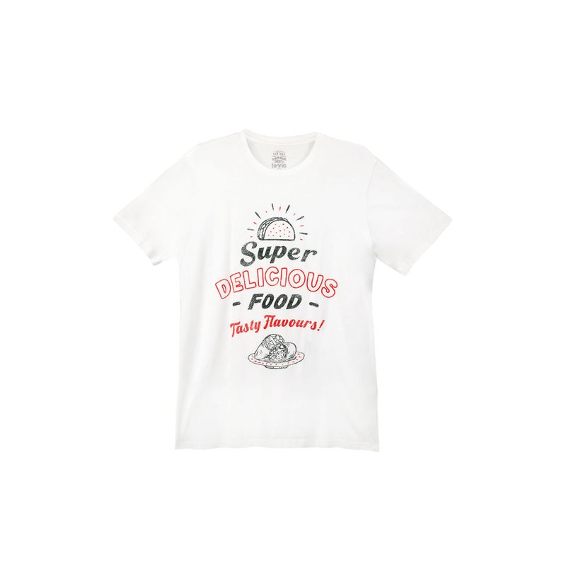 TENNIS - Camiseta cuello redondo blanca para hombre