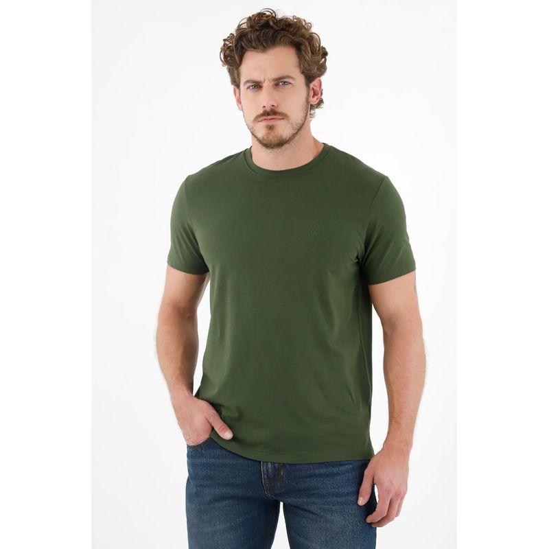 TENNIS - Camiseta verde cuello redondo para hombre