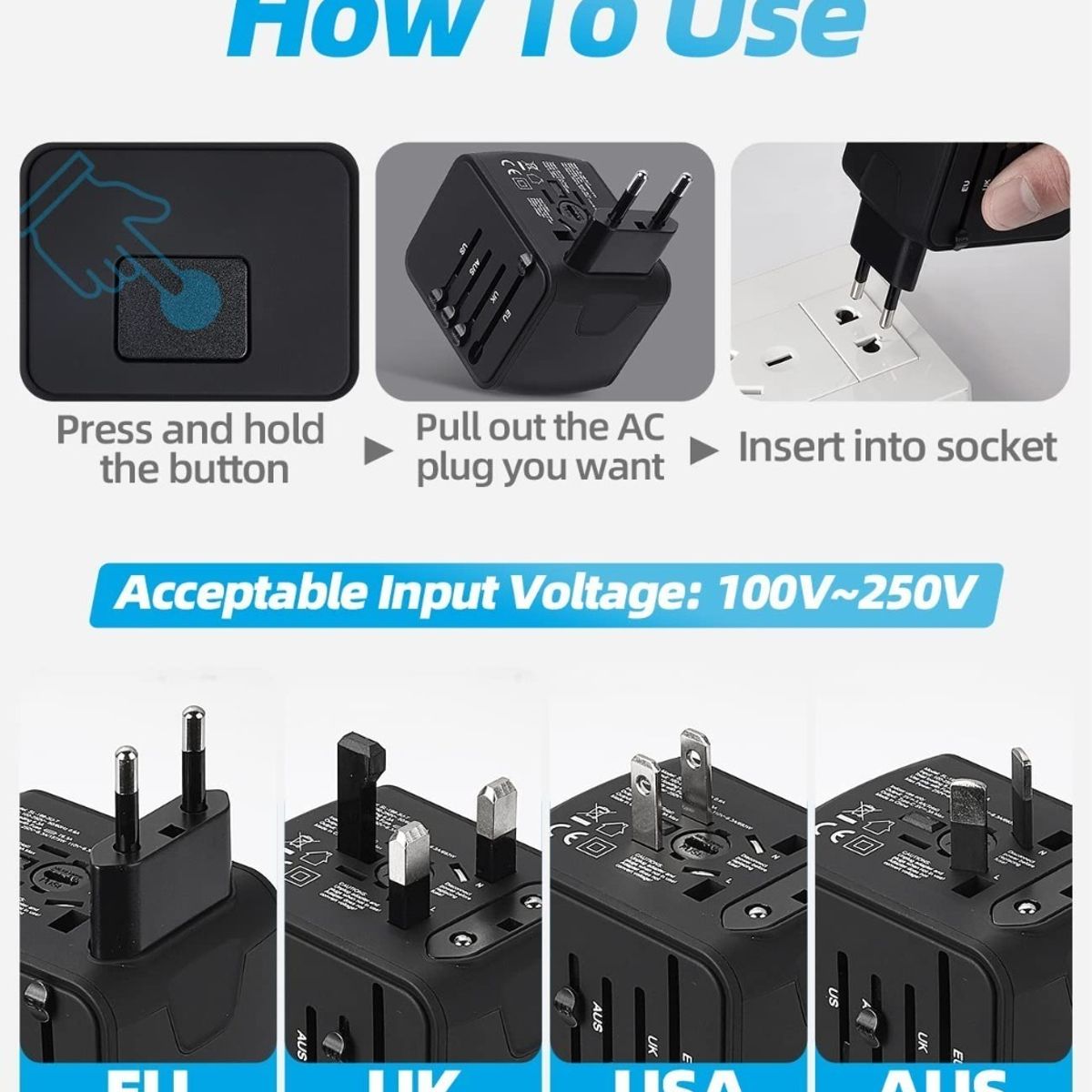 GENERICO - Adaptador Universal Europeo Viajero Convertidor Toma Usb