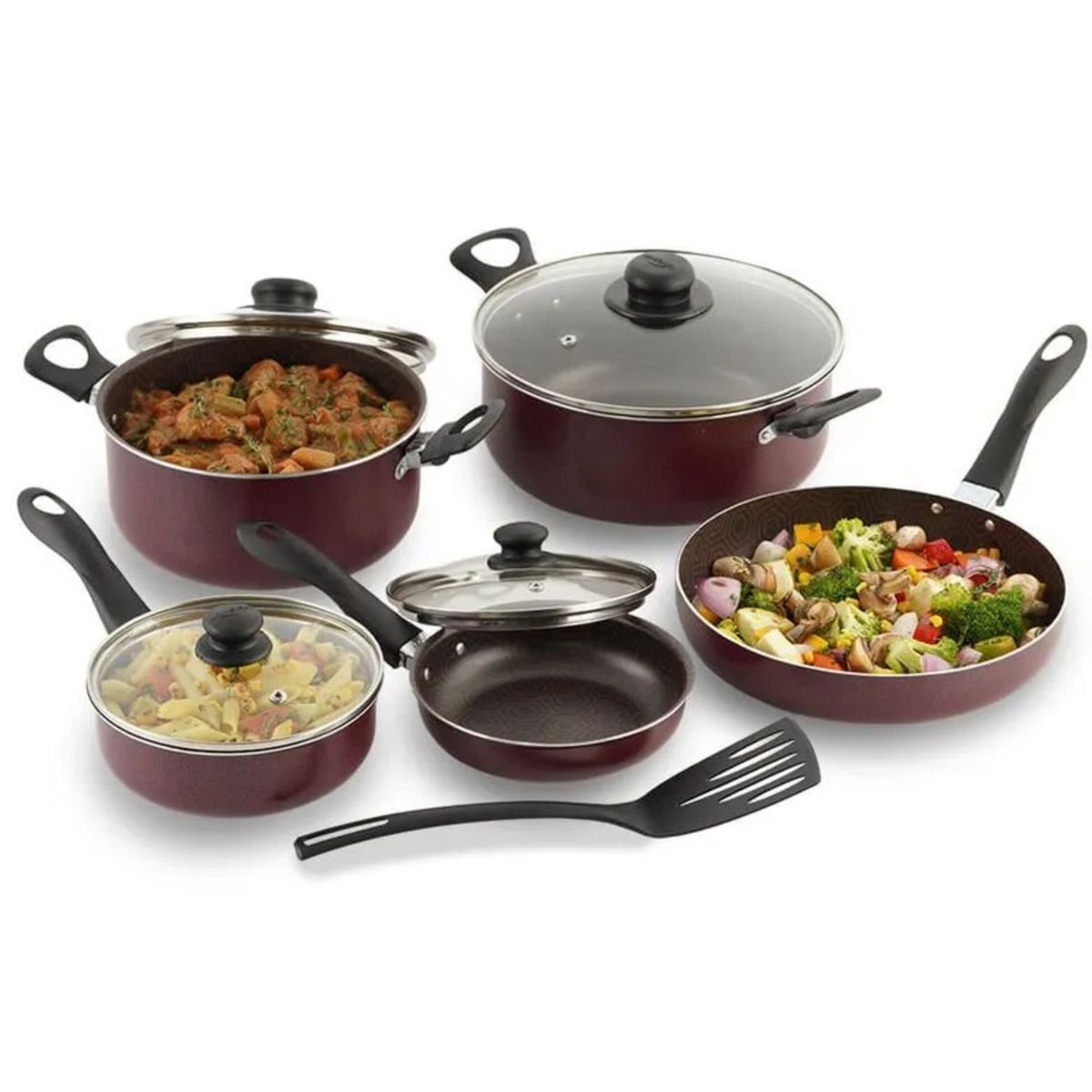 UNIVERSAL - Bateria de Ollas Universal 10 Piezas Purpura L72459