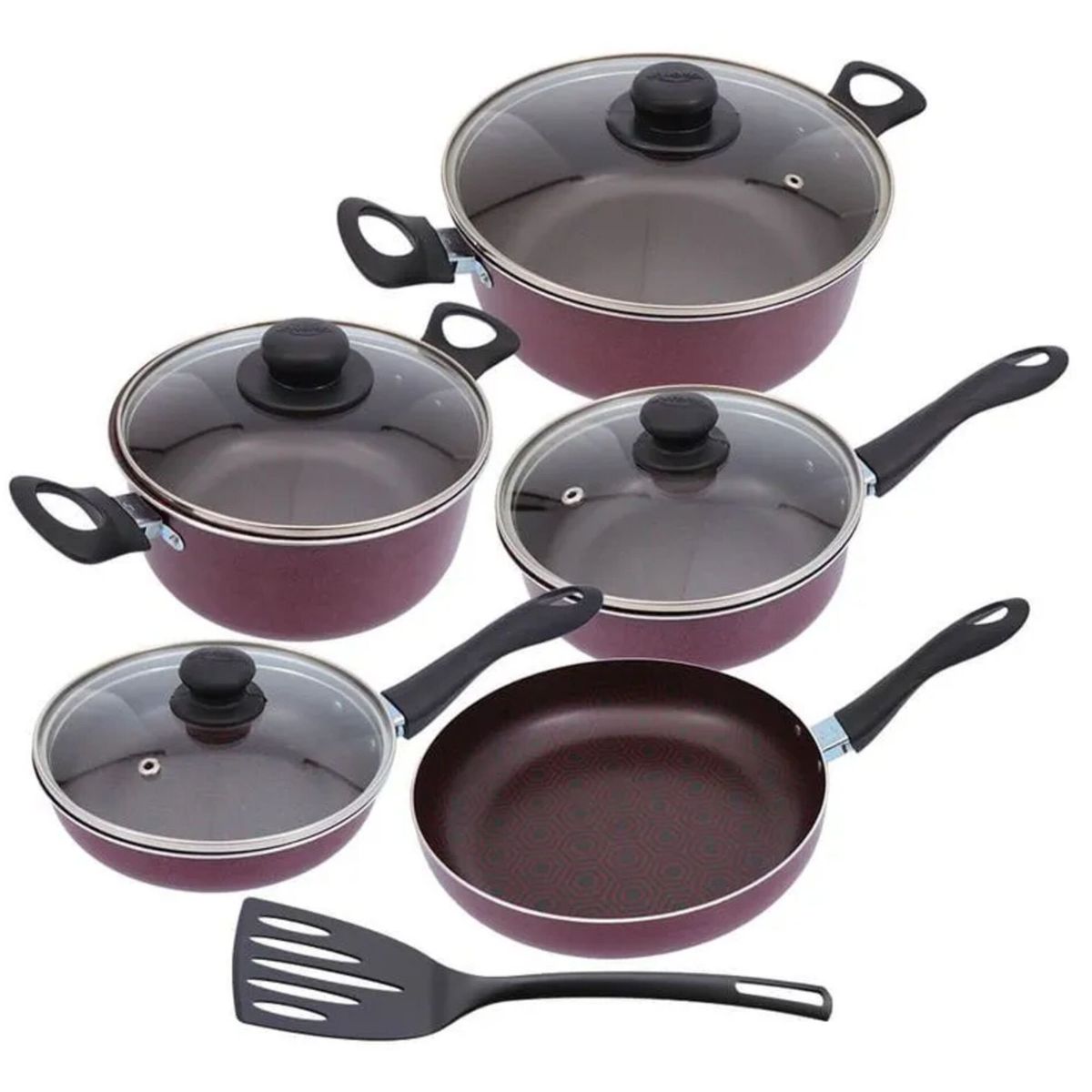 UNIVERSAL - Bateria de Ollas Universal 10 Piezas Purpura L72459