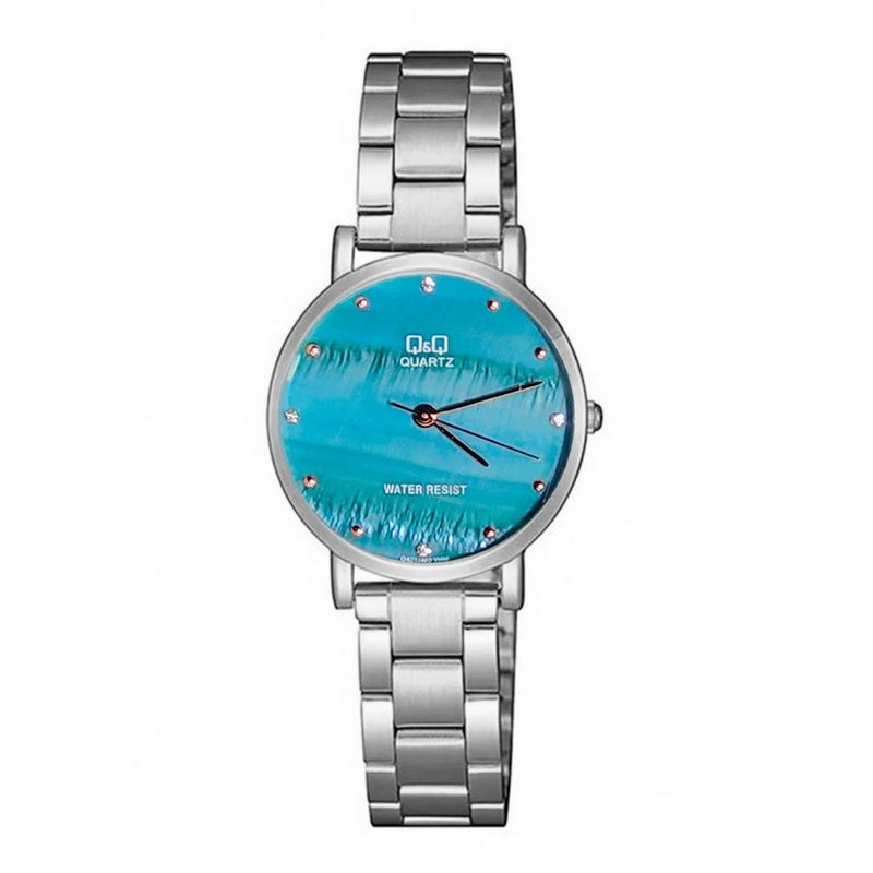 Q AND Q - Reloj Q&q Qyq Elegante Glamour Acero + Estuche Dama_.