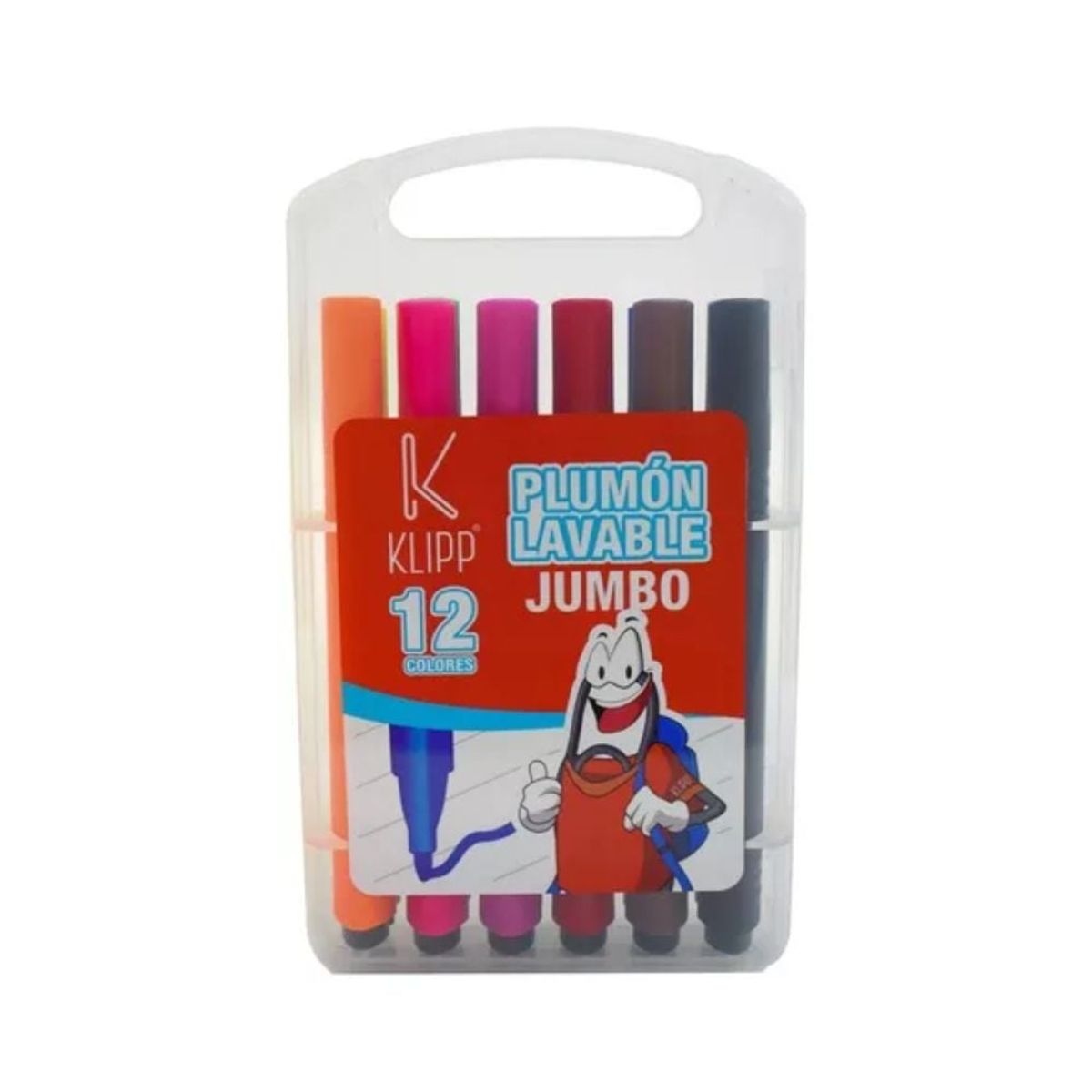 KLIPP - Estuche Plumones Jumbo Triangular Lavable X 12 Klipp