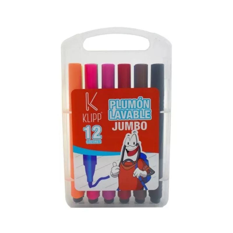 KLIPP - Estuche Plumones Jumbo Triangular Lavable X 12 Klipp