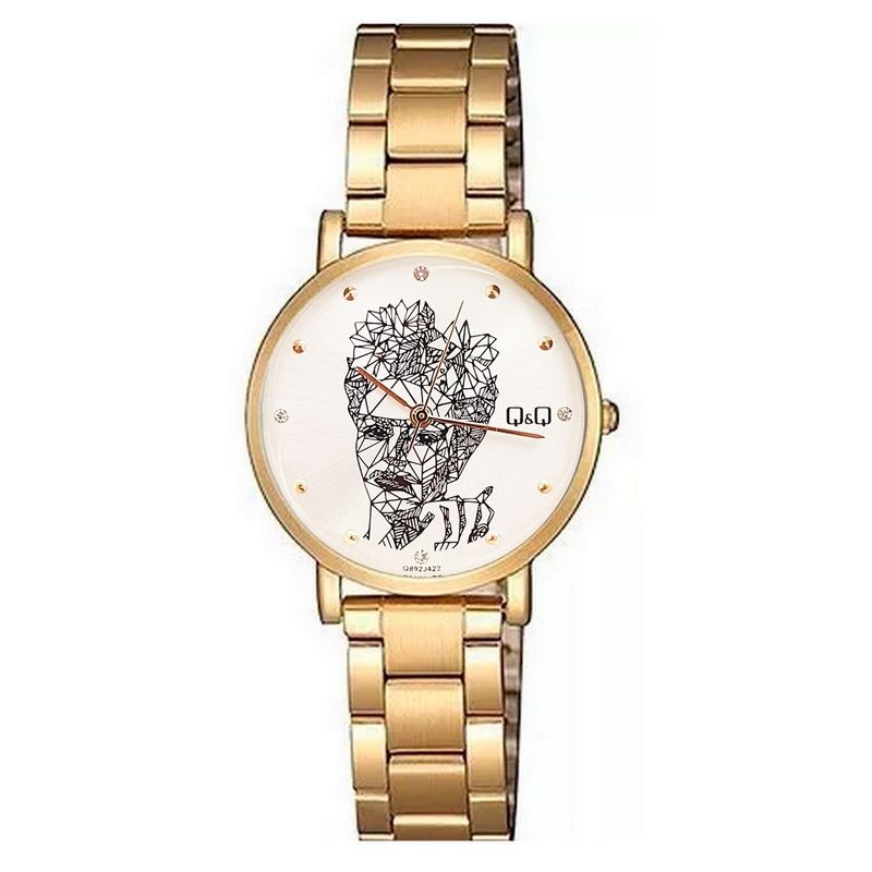 Q AND Q - Reloj Q&q Qyq Elegante Frida Kahlo Acero + Estuche Dama_.