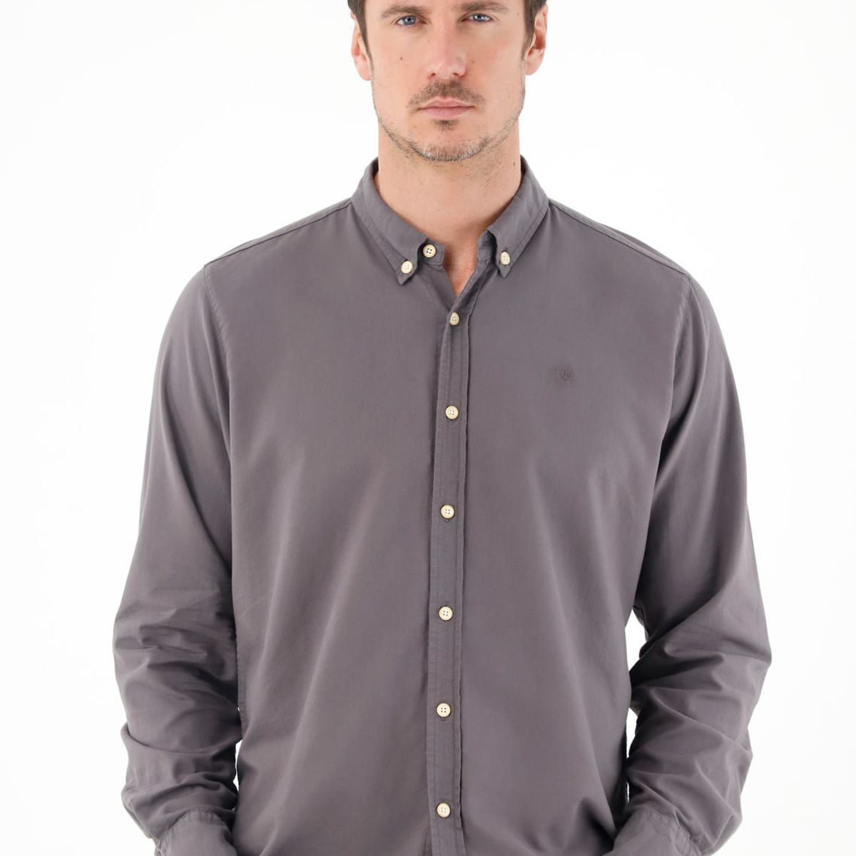 TENNIS - Camisa de botones gris para hombre