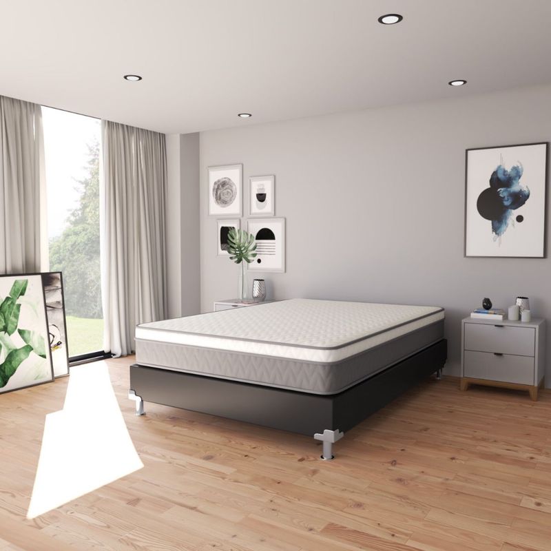 KAIU HOME - Combo Deko Base + Colchon Resortado 140x190
