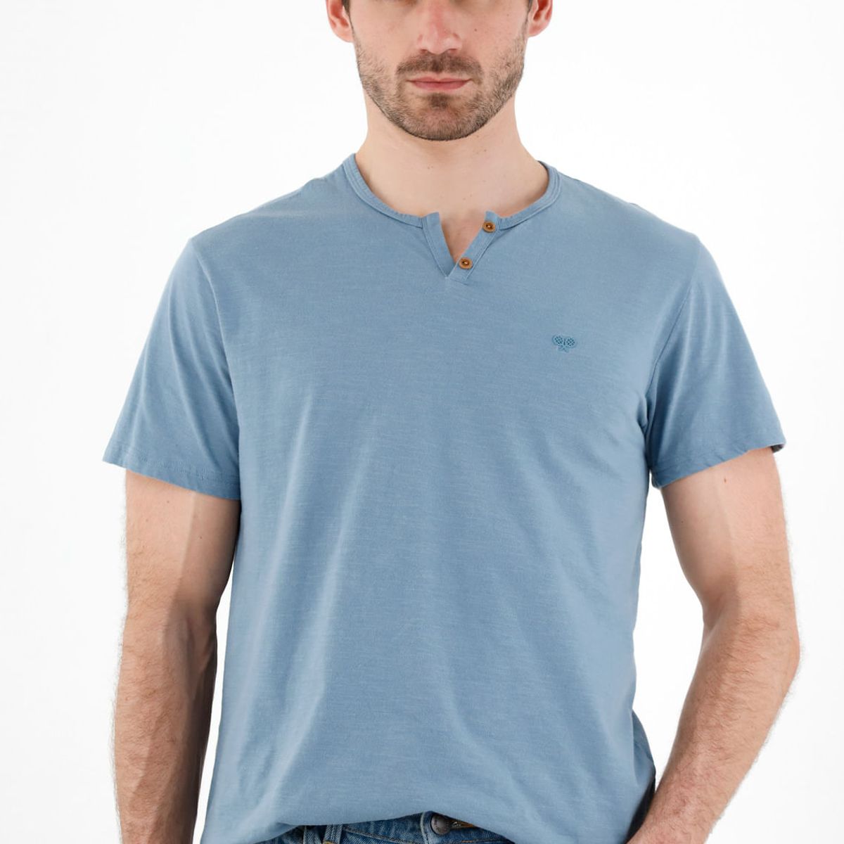 TENNIS - Camiseta azul manga corta para hombre