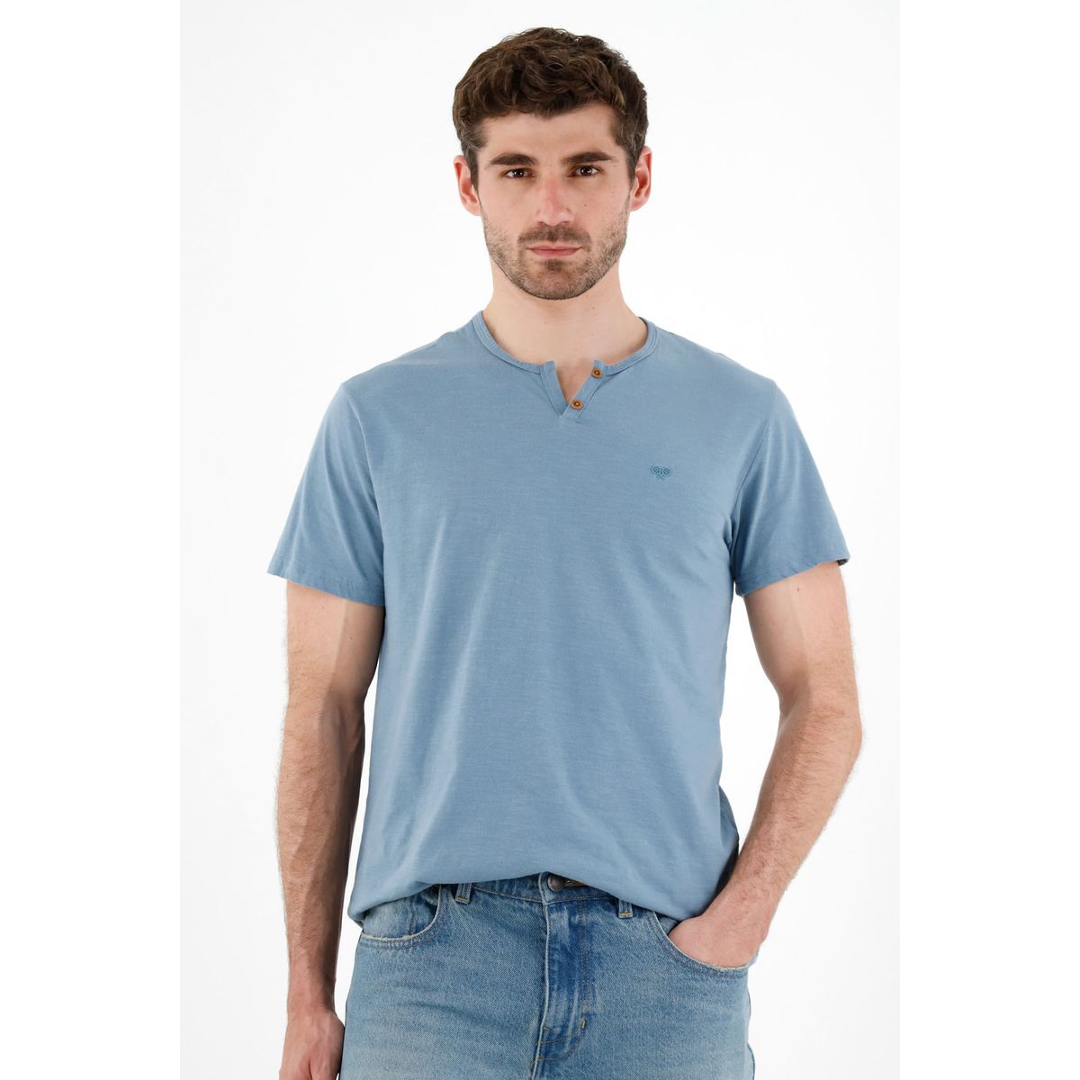 TENNIS - Camiseta azul manga corta para hombre