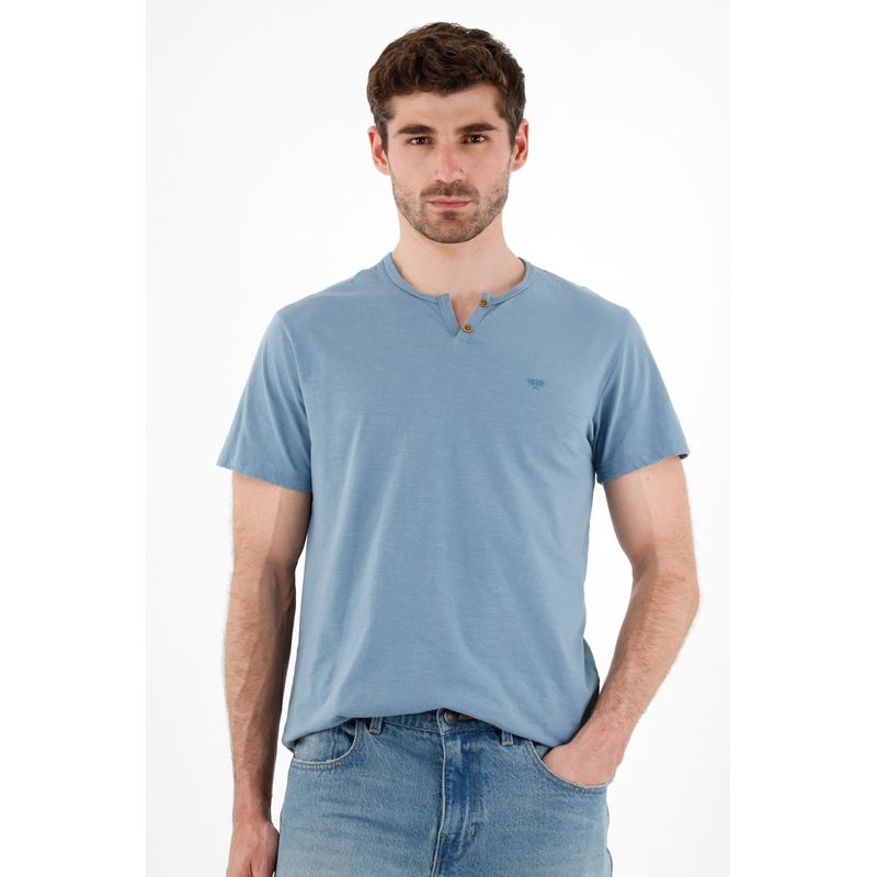 TENNIS - Camiseta azul manga corta para hombre