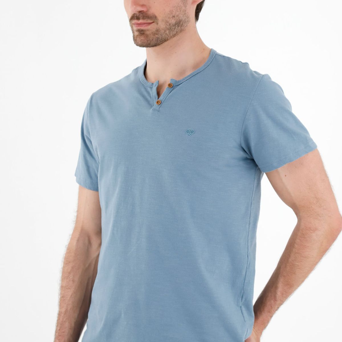 TENNIS - Camiseta azul manga corta para hombre