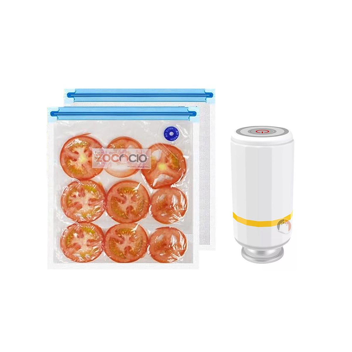 ZOCOCIO - Bomba Eléctrica Y Bolsa Al Vacío Para Alimentos Reutilizable