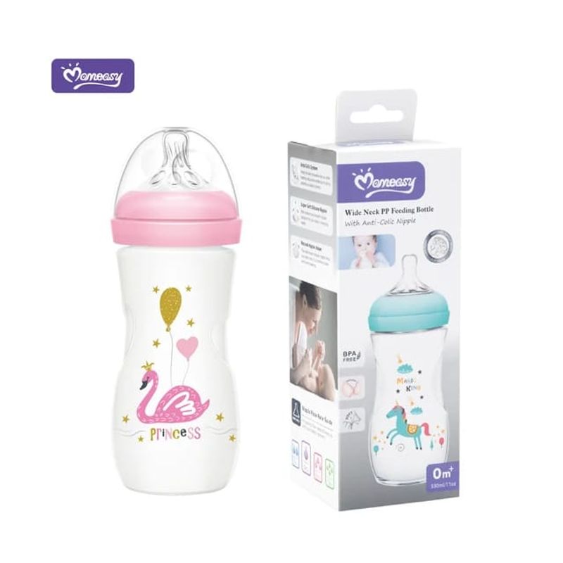 GENERICO - Tetero Anticólico Antirreflujo Para Bebé 11Oz Momeasy Rosado