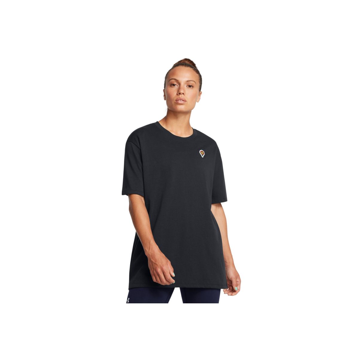 UNDER ARMOUR - Camiseta UA W HWOS FLOWER EMB SS Mujer 1386852-001-N11 UNDER ARMOUR