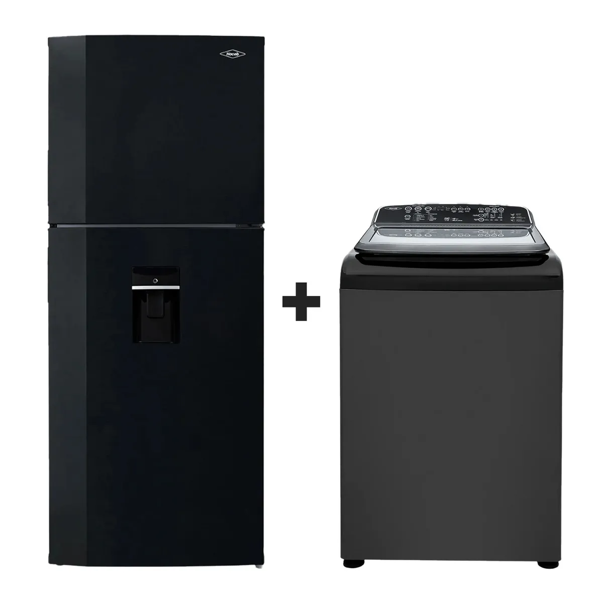 HACEB - Combo Haceb Nevera No frost 404Lts negro esmeralda + Lavadora Zou 16Kg