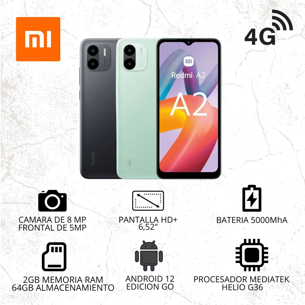 XIAOMI - Celular Xiaomi Redmi A2 Ram 2+2GB 64GB Green