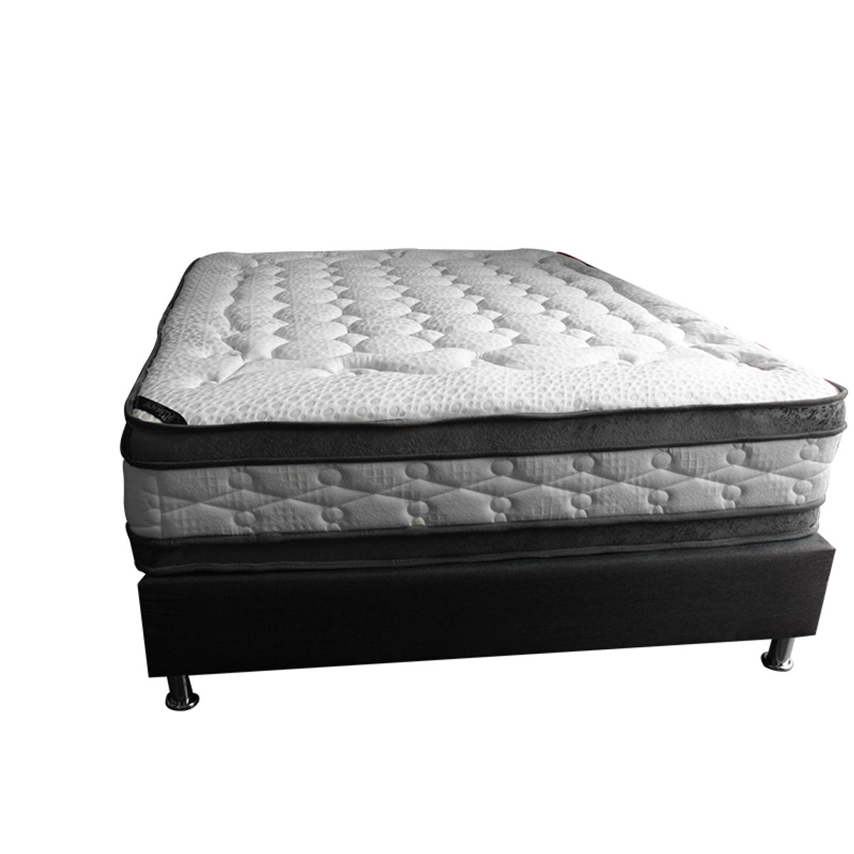 PLUMA HOME - Colchón Ortopedico  Pillow  Basecama Queen 160x190 cm + 2 Alm + Protector.