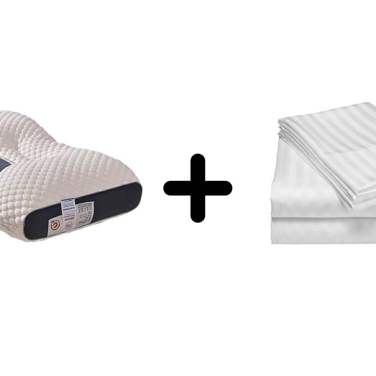 ZHOPI CO - Sabanas King Blanco mas Una Almohada Cervical de Cuello