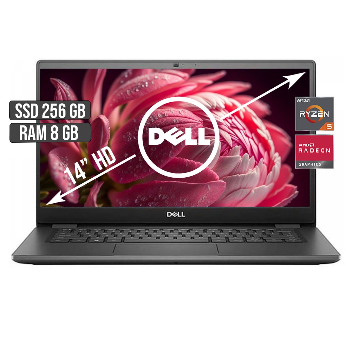 DELL - Portátil Dell Vostro 3405 AMD Ryzen 5 8GB RAM 256GB SSD 14" HD