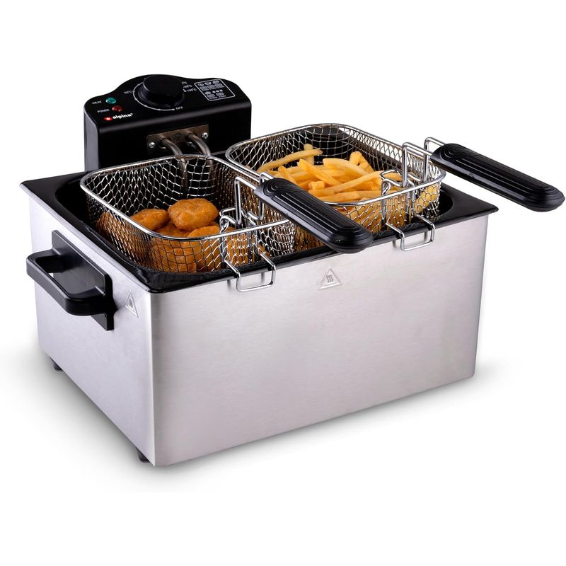 SOKANY - Freidora Doble 5L  Acero inoxidable