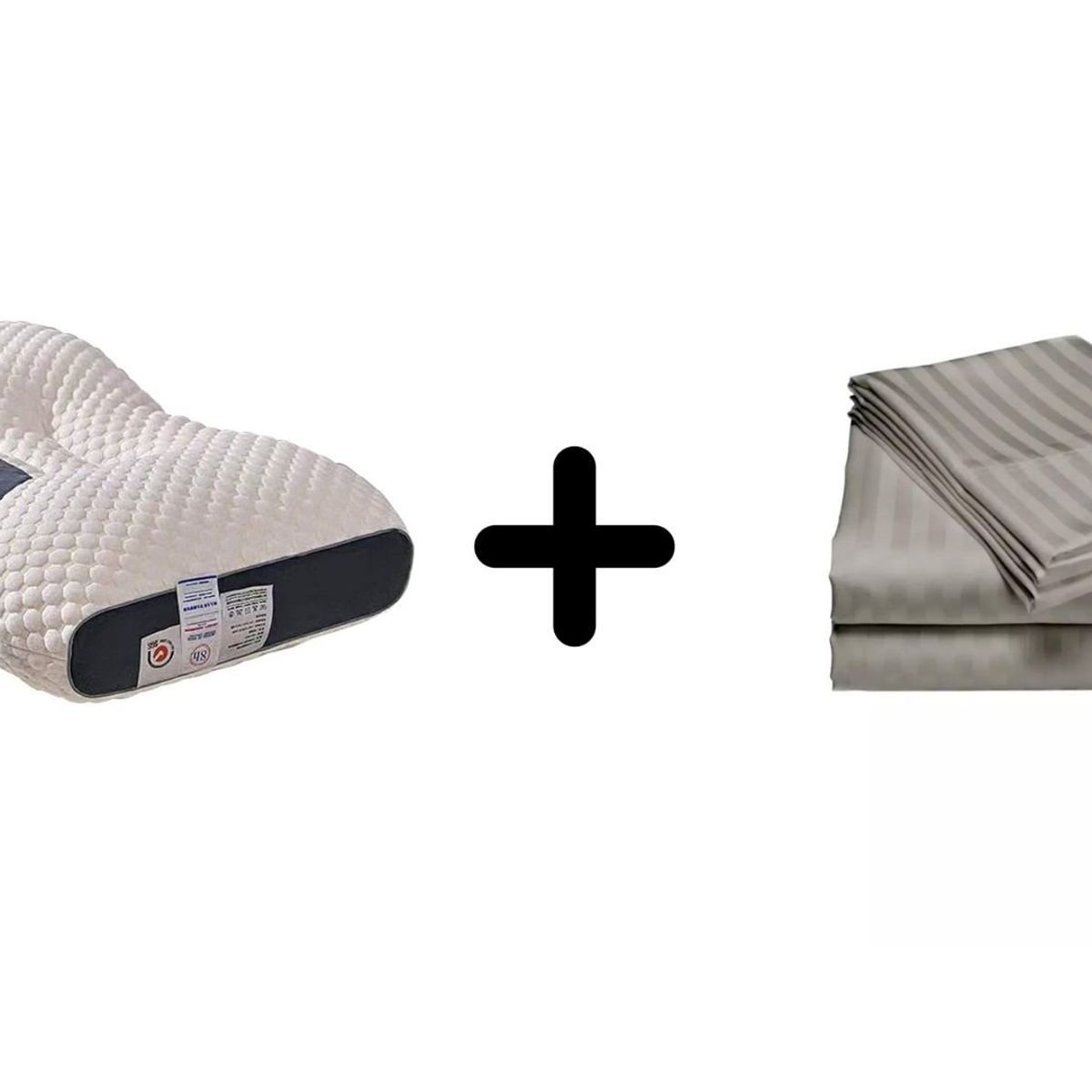 ZHOPI CO - Sabanas King Gris mas Una Almohada Cervical de Cuello