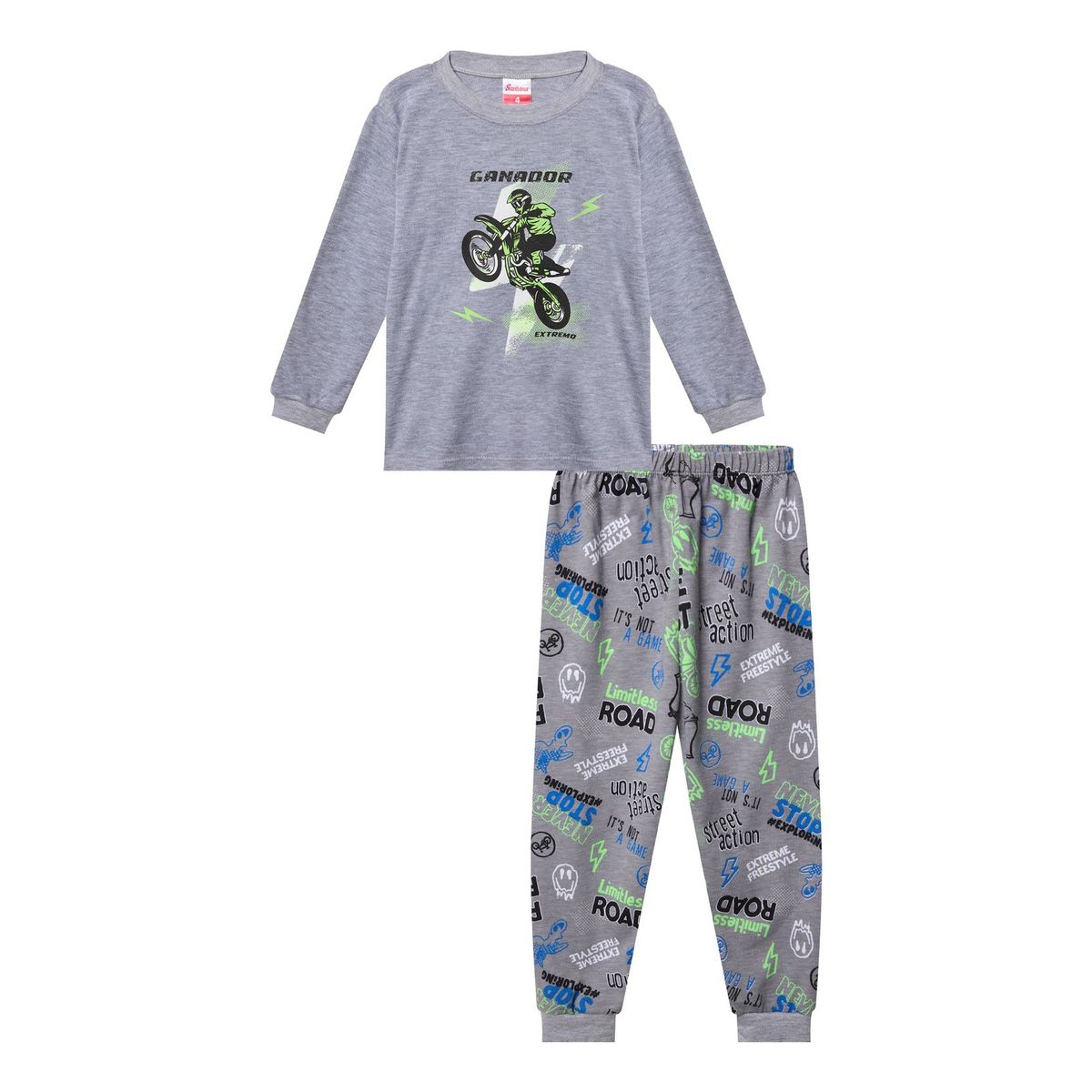 SANTANA - Pijama Niño Matías Gris Medio