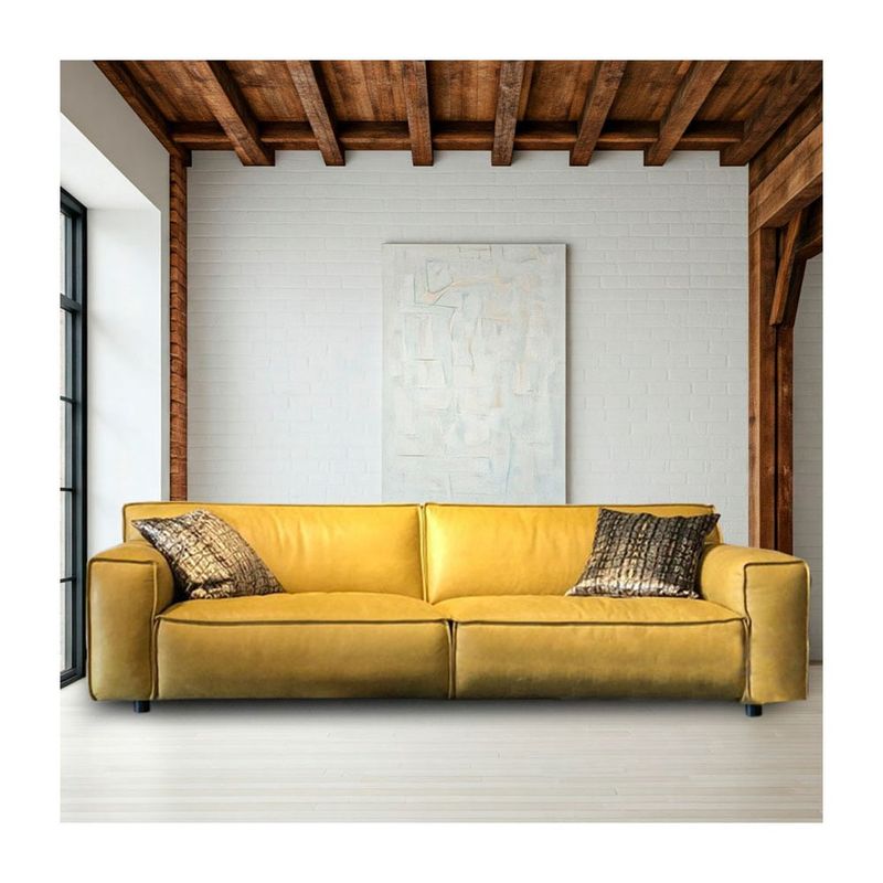22 GRADOS DECORACION - Sofa Inga en Cuero Natural legitimo 240x100cm