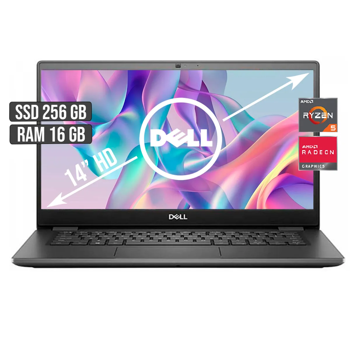 DELL - PORTATIL DELL VOSTRO AMD RYZEN 5-3450U SSD 256GB RAM 16GB LED 14 HD