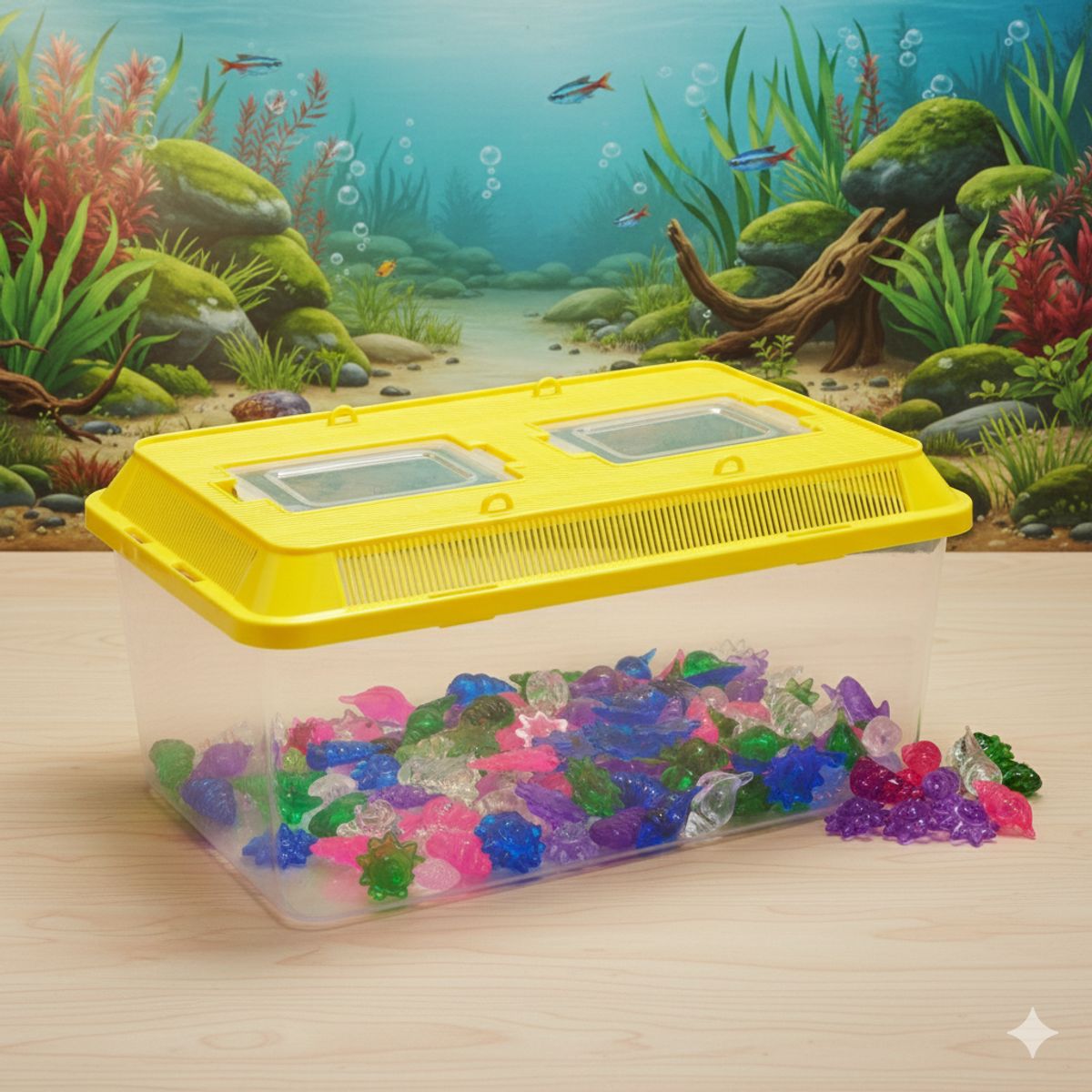 AM MASCOTAS - Acuario Mediano con Conchas Am Mascotas