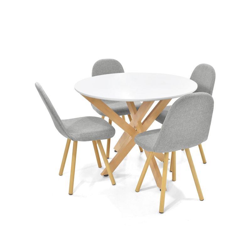 VENECIA - Set de Comedor 4P Luxor Sillas Matiz Plata