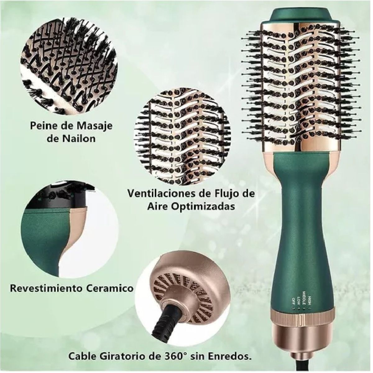 SKY - Cepillo Secador Alisador Aguacate