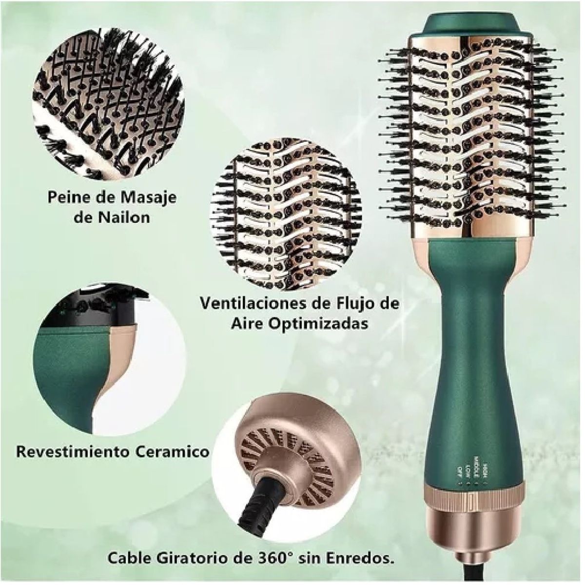 SKY - Cepillo Secador Alisador Aguacate