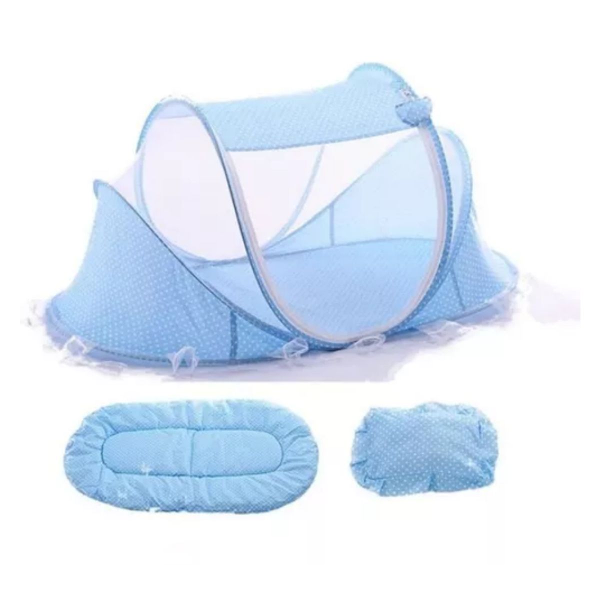 ONE PIXEL - Mosquitero Cuna Plegable Portatil Para Bebés Azul