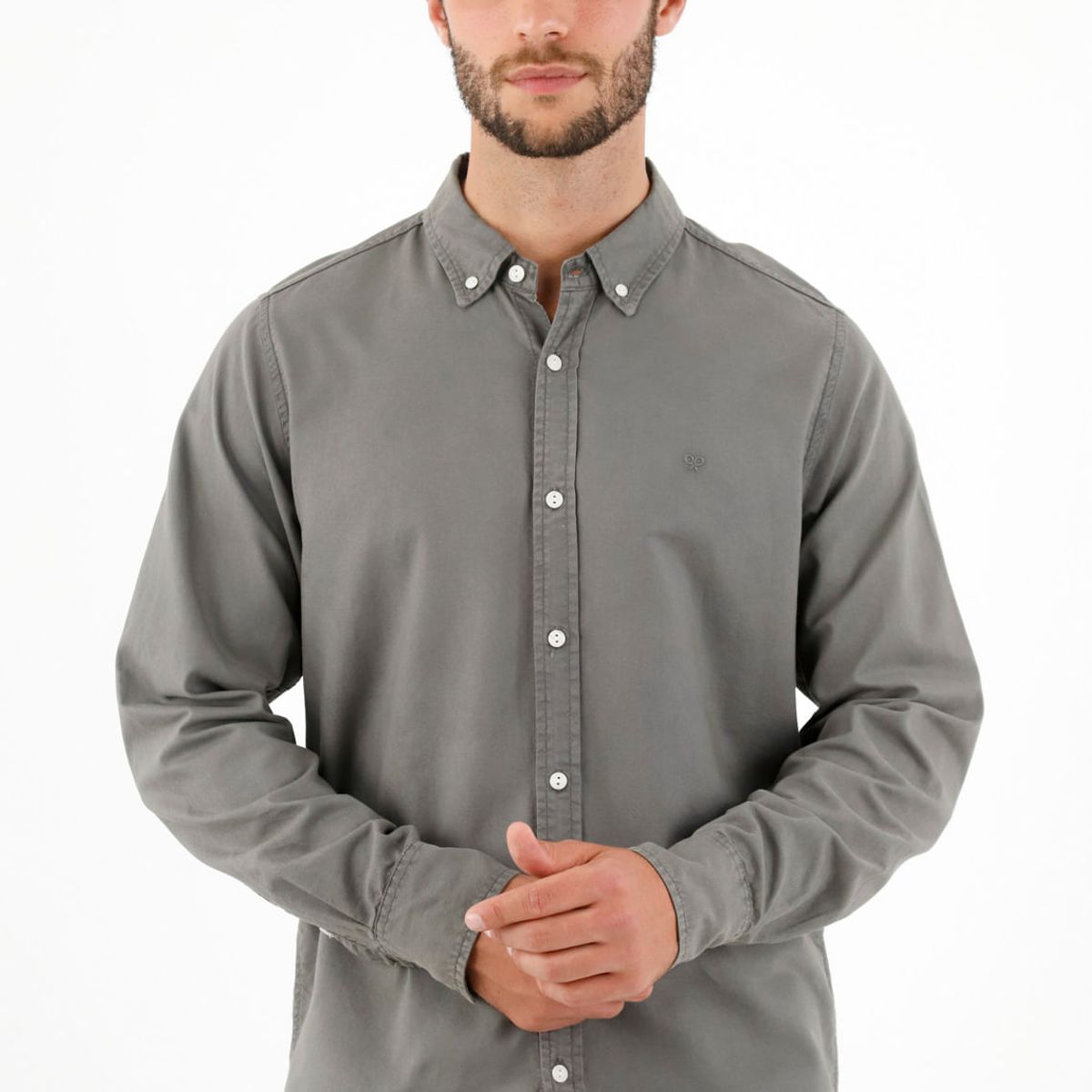 TENNIS - Camisa manga larga gris para hombre